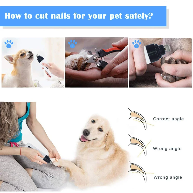 Электрические кусачки для ногтей собак перезаряжаемые машинки с USB-зарядкой