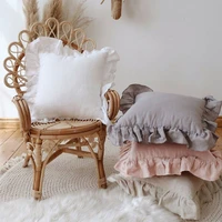 linen ruffle pillowcasessoft and comfortable cushion coverhome decor sofa pillows cover living room couch ornament