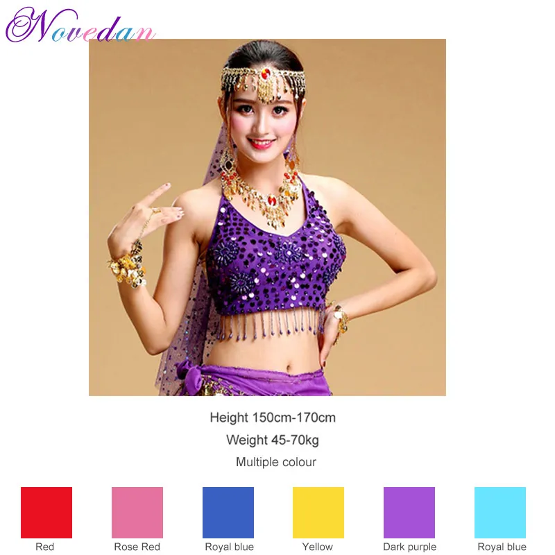 Костюм для танца живота бюстгальтер с лямкой через шею топ принтом индийская