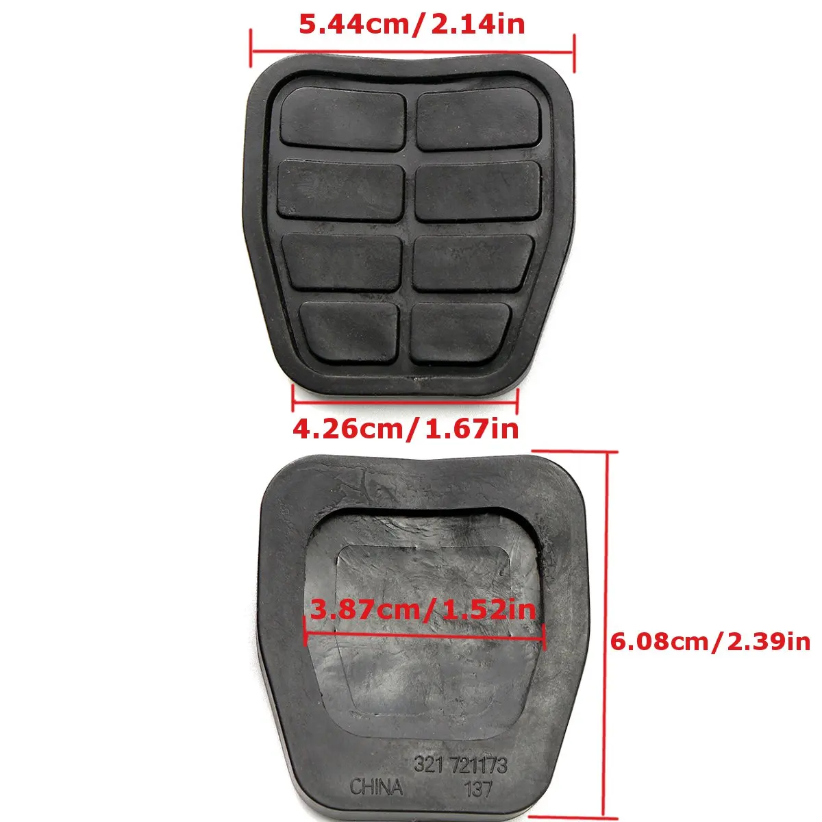 Пара автомобильных резиновых накладок на педали тормоза и сцепления 321721173 для VW