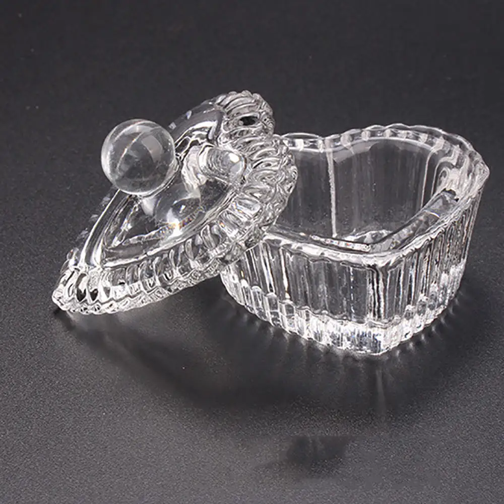 2 шт. стеклянная Хрустальная чашка с крышкой специальная для ногтей жидкого