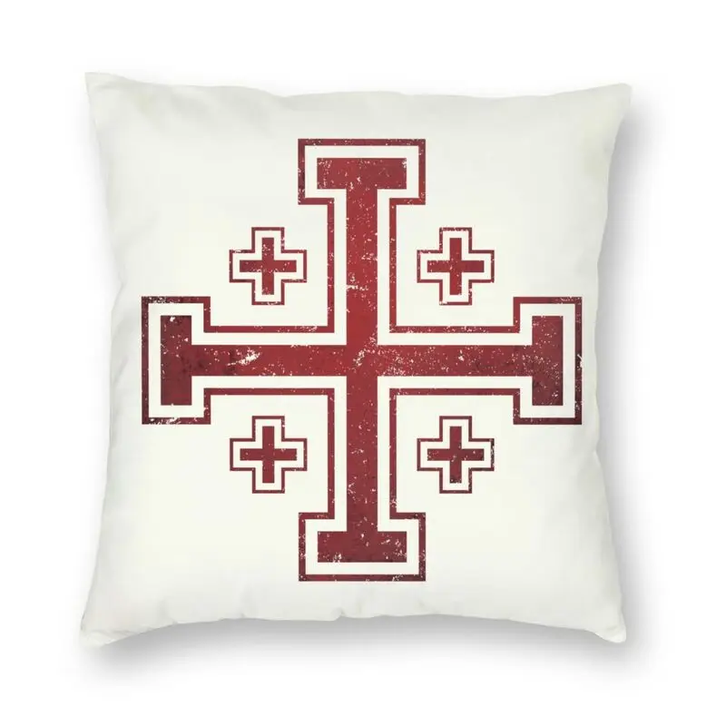 

Jerusalem Cross Medieval Knights Cross Crusader Pillow Case Home Decor 3D Double-sided Templar Warrior Cushion Cover For Sofa