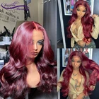 Предварительно выщипанный парик 13*4 на сетке спереди 99J, бразильские волнистые волосы Remy спереди, al 4x4, парики из человеческих волос на сетке для женщин, парик на сетке спереди