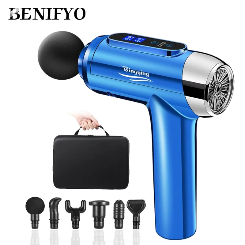 Lcd Display Massage Gun Deep Muscle Massager Electric Vibration massagers Body Relax Fascial Gun Pain Relief Anti-cellulite