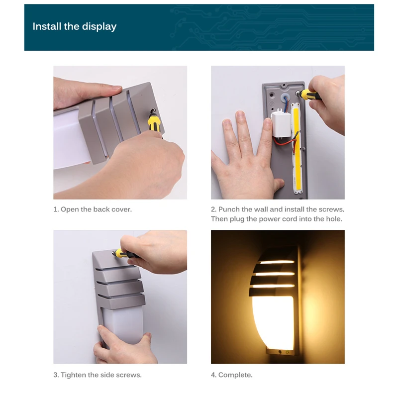 Уличные светодиодный ные Настенные светильники с датчиком движения