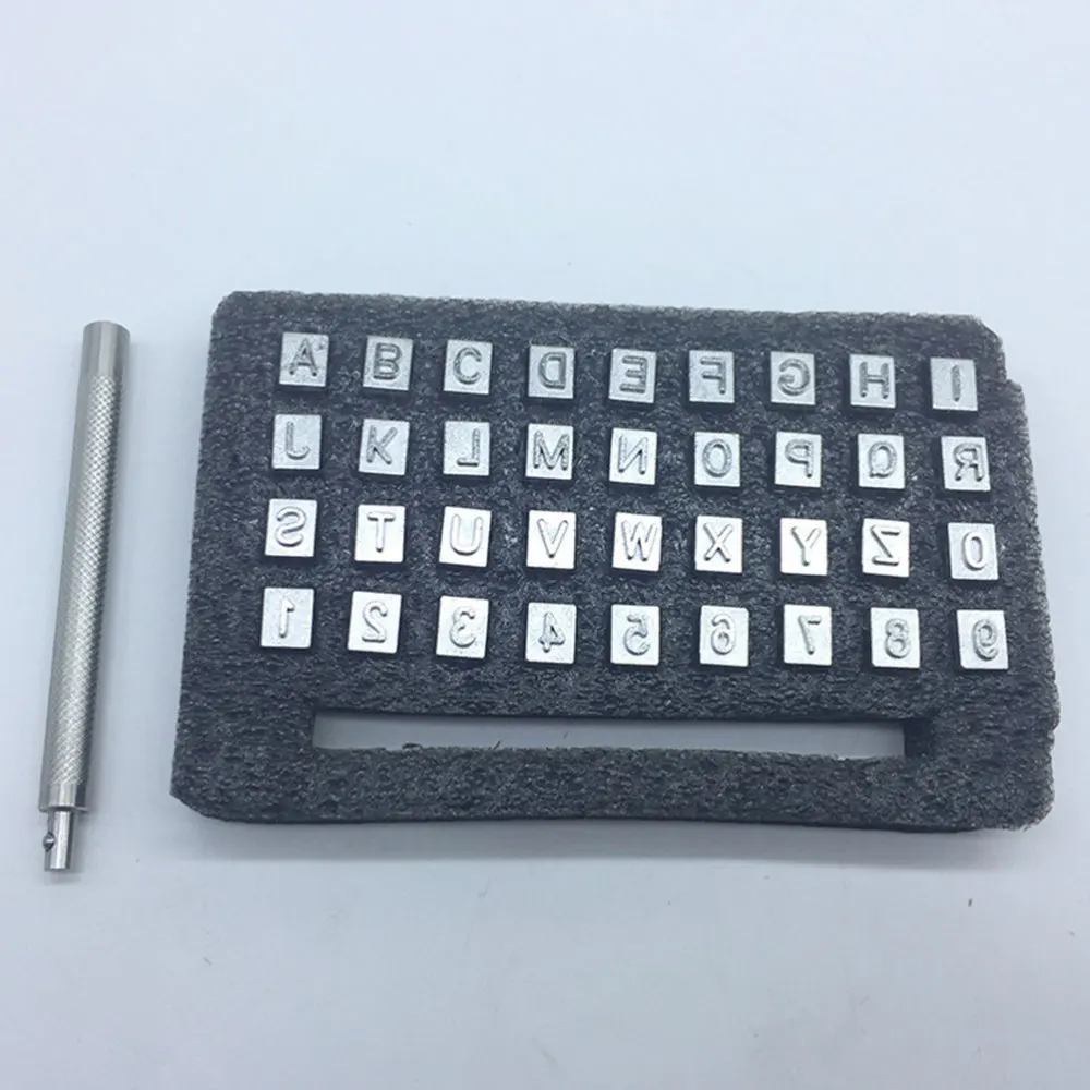 Набор алфавитных пробойников 37 шт. инструмент для работы с кожей и изделиями из