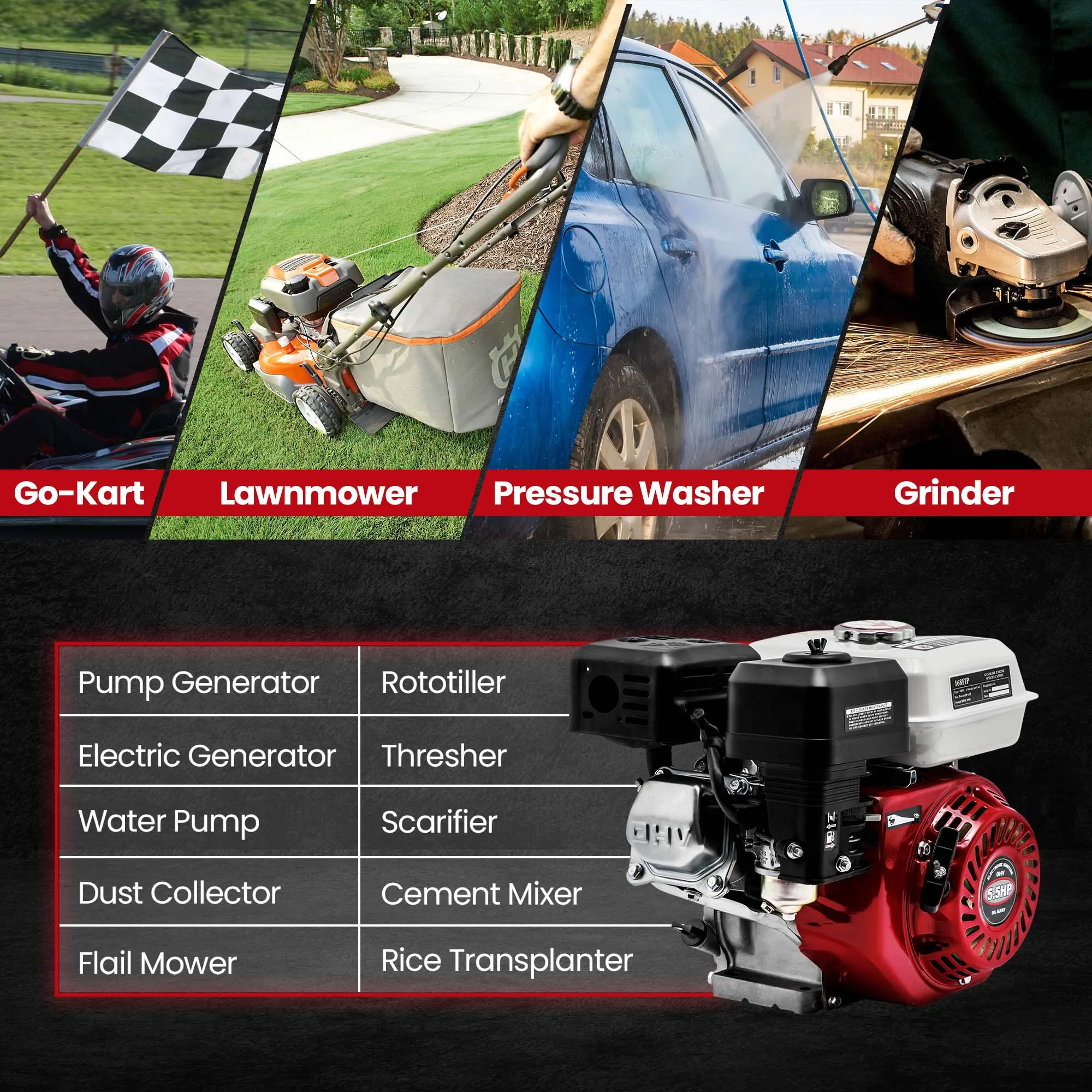 Бензиновый двигатель для Honda Gx160 4-тактный пулстарт 250 мм диаметр 20 бензиновый 168CC