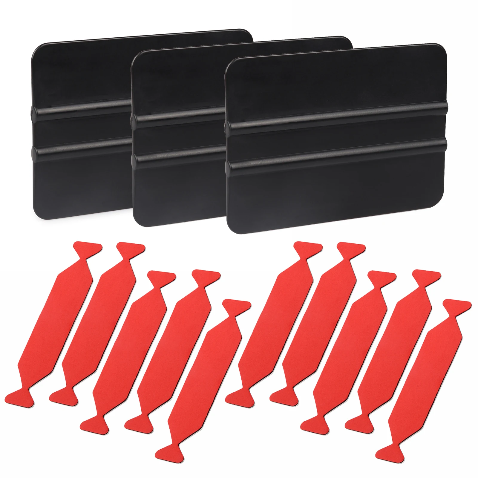 

EHDIS 3pcs Plastic Scraper with 10pcs Spare Vinyl Squeegee Felt Carbon Fiber Sticker Window Tint Cleaner Car Film Wrapping Tools