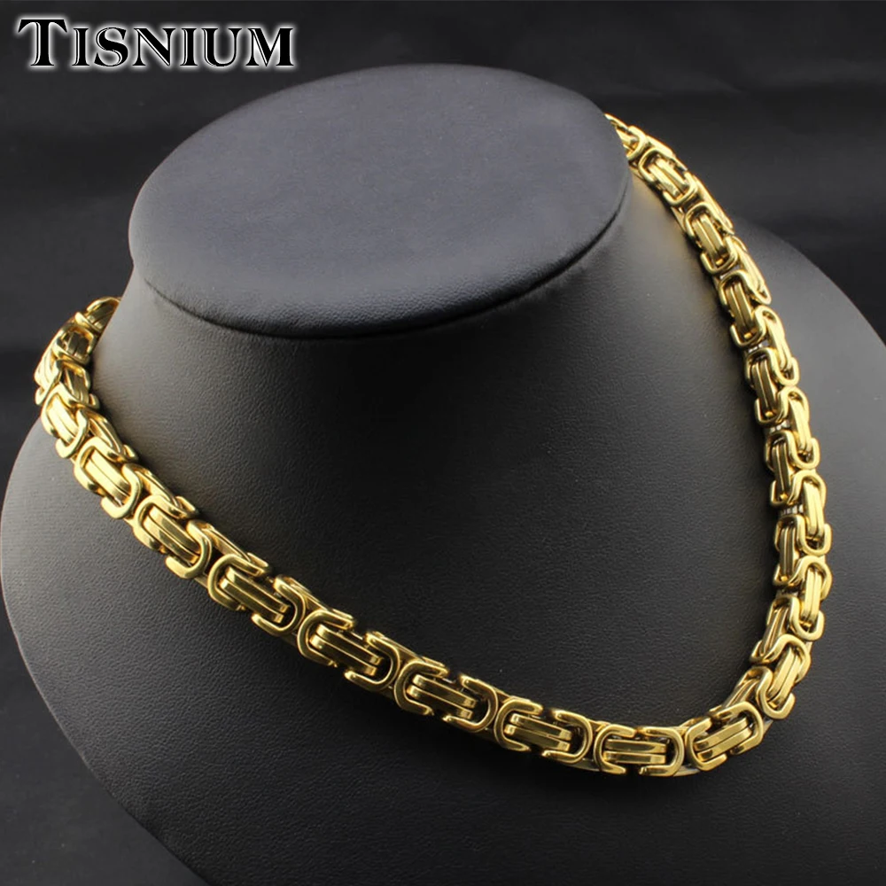 

Мужское ювелирное ожерелье, византийская цепочка, 8 мм, подарок для друзей, ювелирное изделие из нержавеющей стали, аксессуары в стиле стимп...