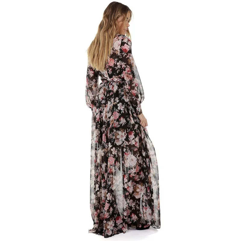 Платье женское с длинным рукавом элегантный пляжный Шифоновый Сарафан в стиле