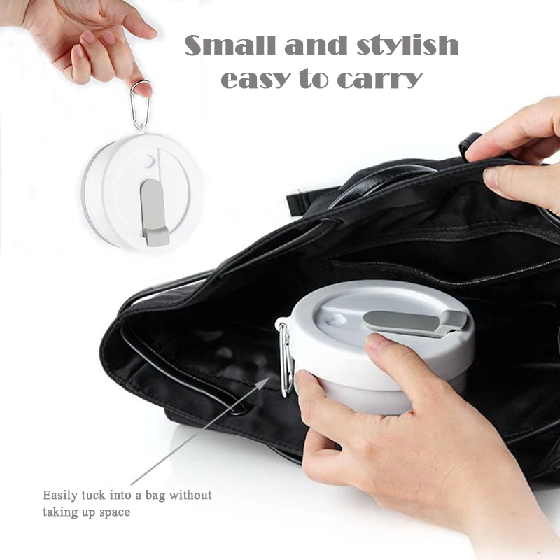 550ml Silicone Cups Portable Outdoor Sports water Cup Travel Retractable Hand Food Grade folding coffee cup | Дом и сад