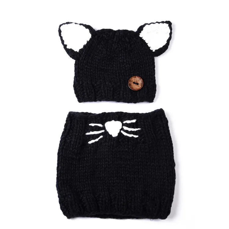 Manual Knitting Girls Keep Warm Coarse Wool Hat Cartoon Seven kinds Fox Weave Hat Kitty Squirrel Little Bear Rabbit Cloak Hat