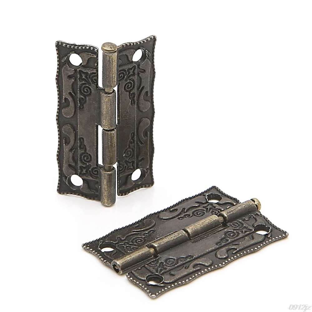 2x Antique Bronze Cabinet Furniture Door Drawer Jewellery Box Hinges 35x28mm Hardware | Обустройство дома