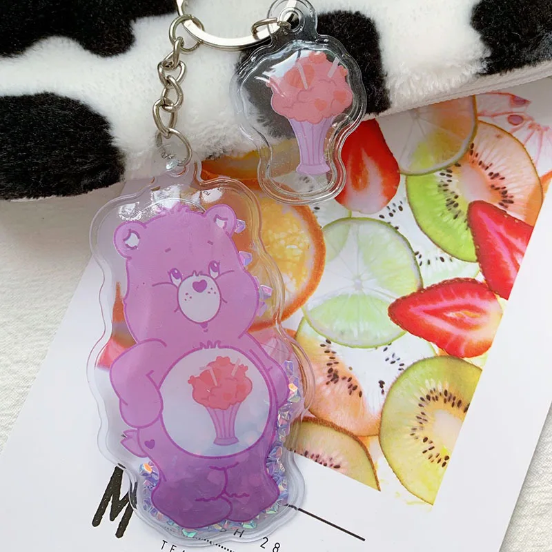 Care Bears брелок для ключей, Подарочный Радуга медведь игрушка на кольцо для ключей одежду и сумка подвесными украшениями модные аксессуары для ключей