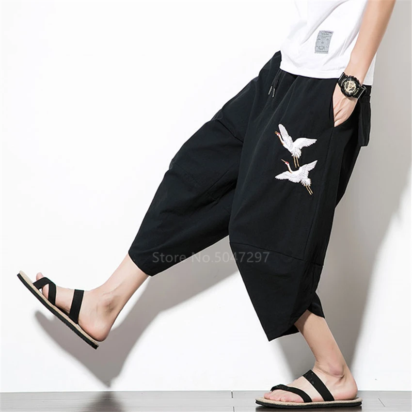 Брюки-султанки в японском стиле женские брюки с широкими штанинами мужские