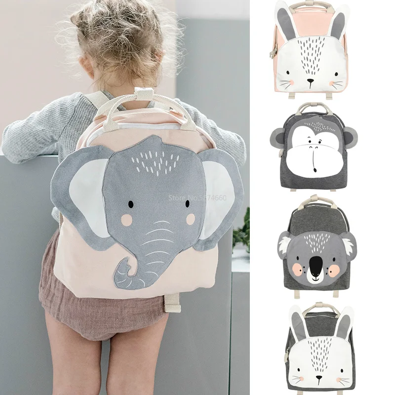 Детский рюкзак для мальчиков и девочек, дизайнерский школьный ранец с рисунком животных, кролика, бабочки, льва для малышей и детей дошкольн...