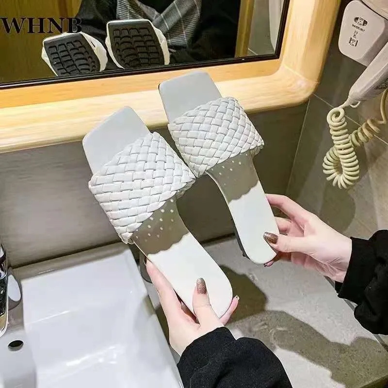 

Women Temperament Slippers Braided Design Charm Open-toe Set Foot Vacation Beach Flat Sandals Casual Flip Flops Zapatillas Mujer