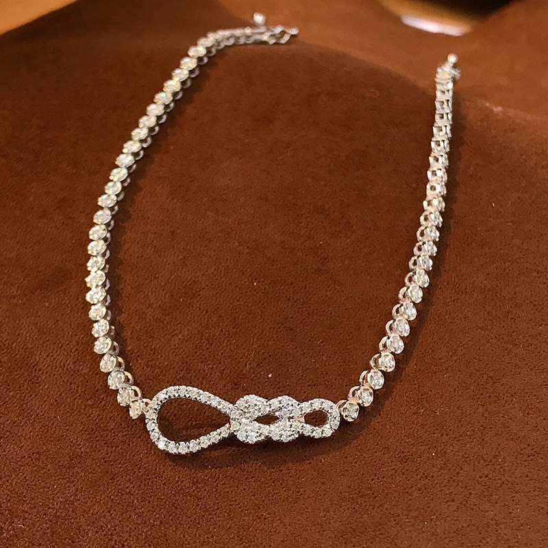 Классический женский браслет Aazuo из белого золота 18 К 0 90 карат