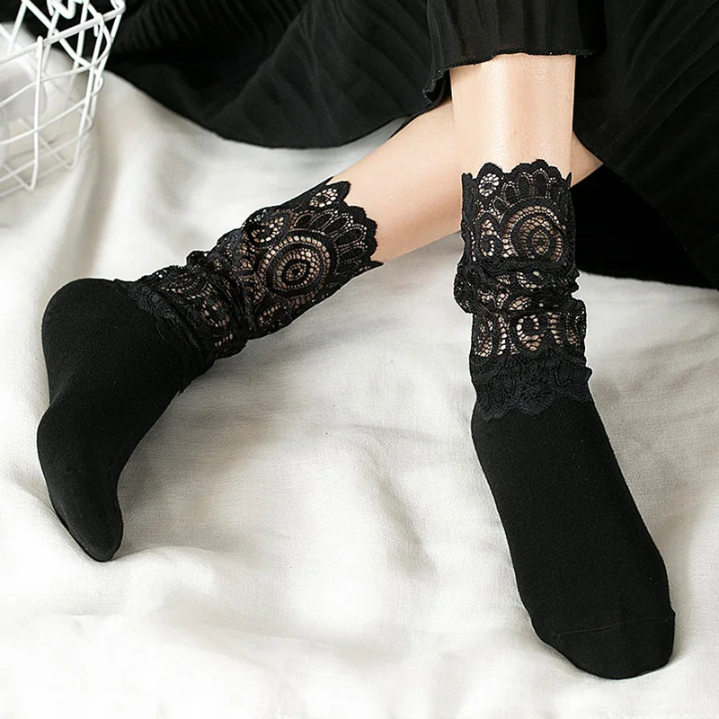 

Женские носки, кружевные носки с узором павлина, модная Корейская версия, носки с ворсом, хлопковые сапоги, полые женские носки