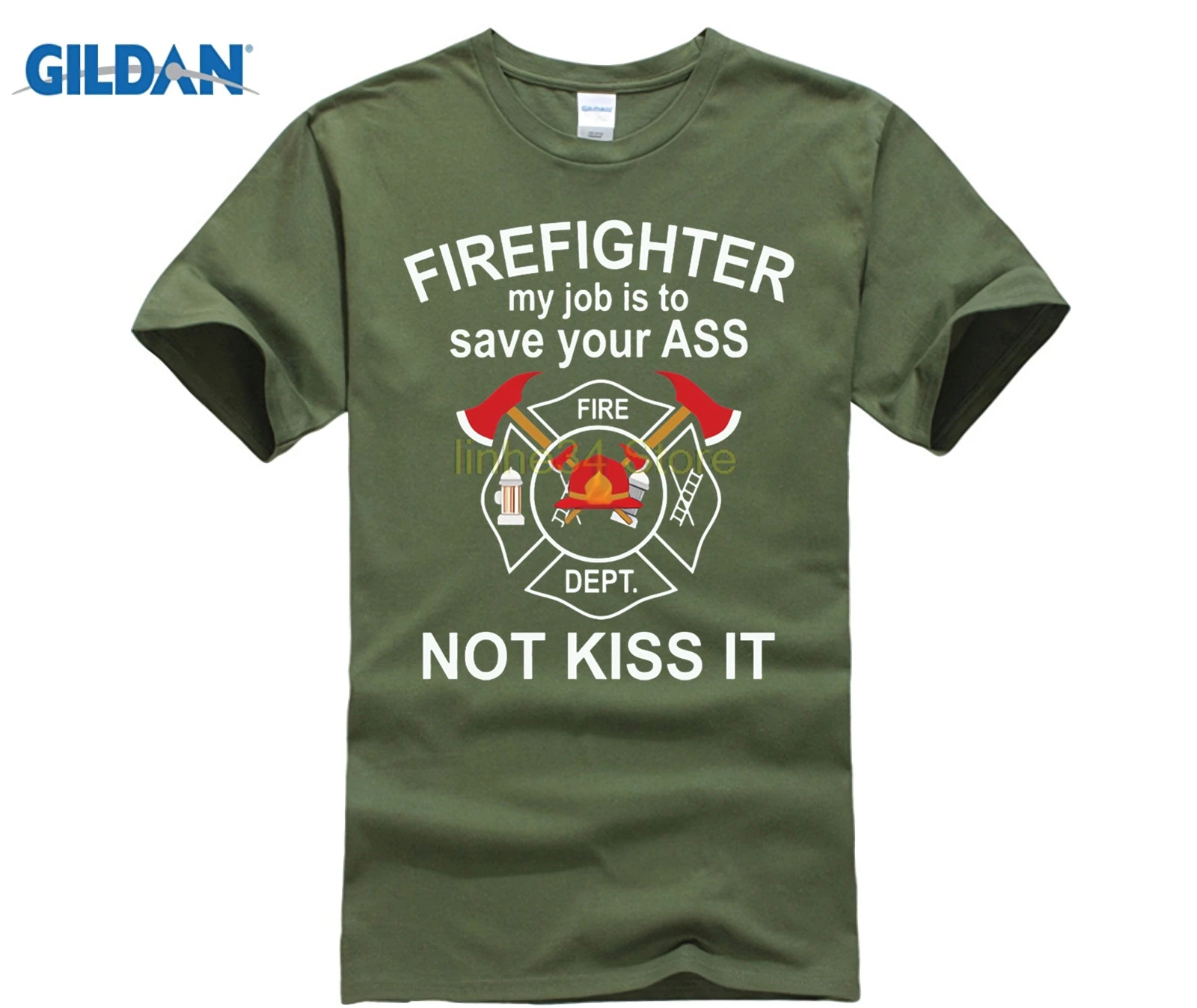 Мужские фирменные Футболка онлайн пожарный моя работа заключается в том чтобы