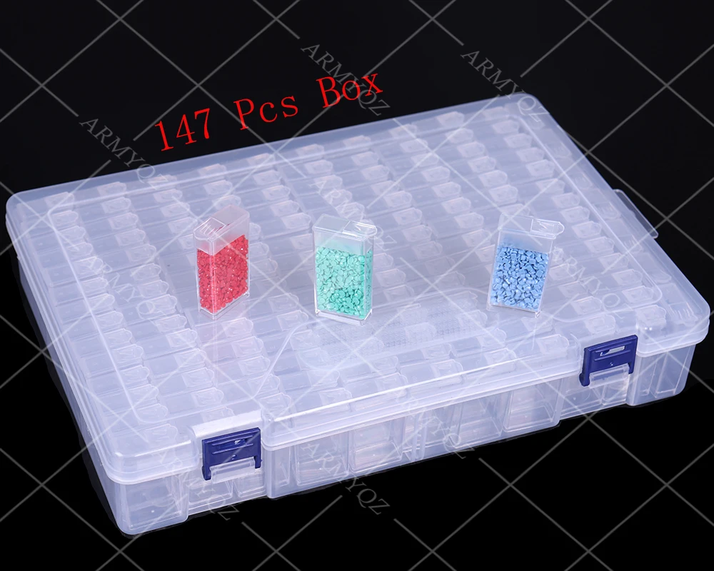

28/124/147 Grids Diamond painting box Embroidery Accessories box Cross Stitch Cases jewelry Organizer Home finishing Storage
