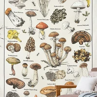quotes mushroom tapestry wall decor mycology champignon identification chart