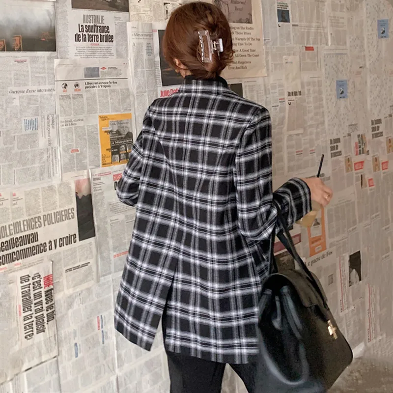 

2020 Autumn New Korean Double-Breasted Fashion Temperament Design Retro Casual Loose All-Match Blazer Suit