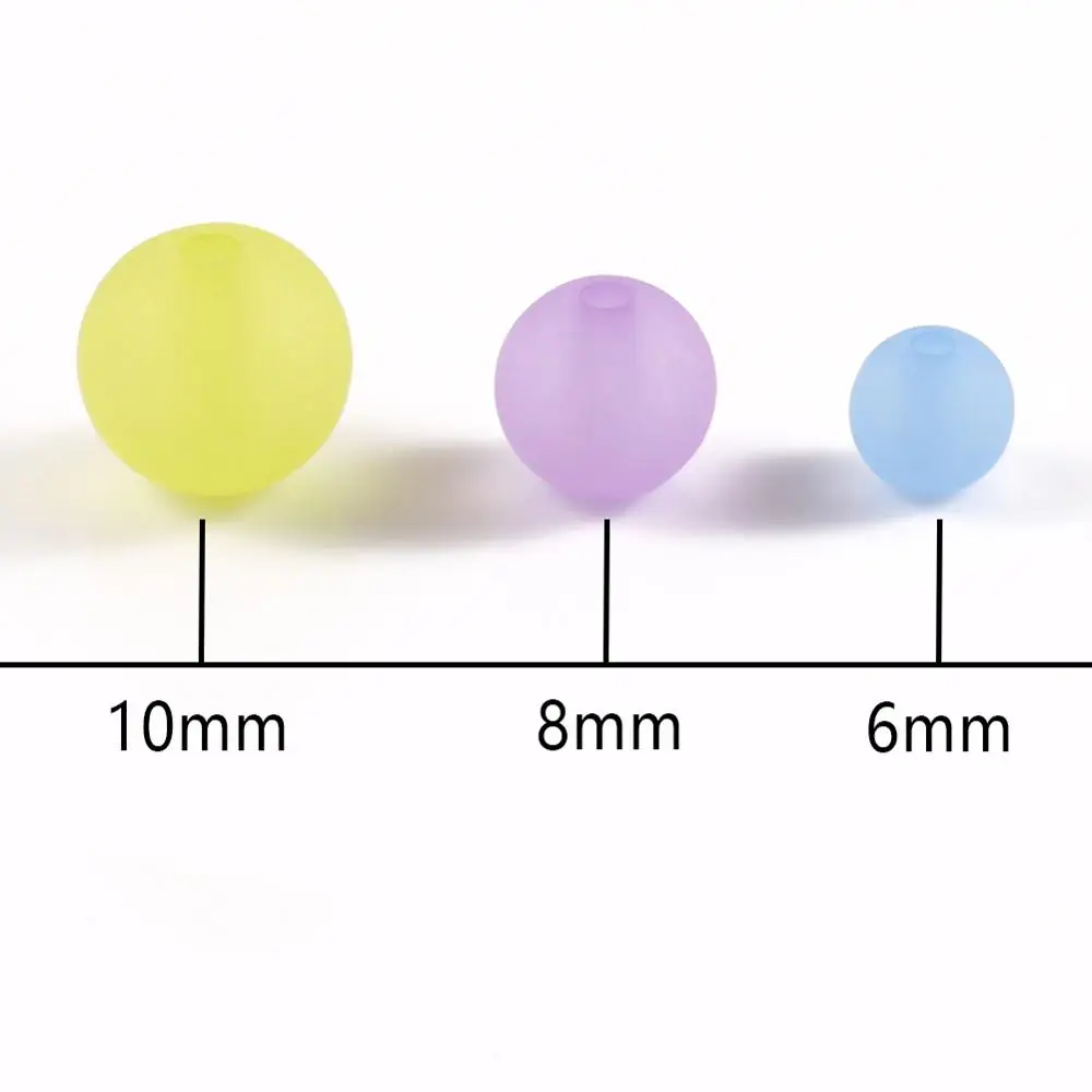 Разноцветные Матовые акриловые бусины 6/8/10 мм маленькие пластиковые с