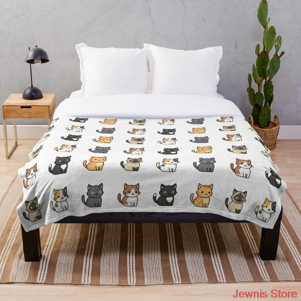 

Cats Throw Blanket Soft Warm Coral Fleece Plush Throw Blanket Rug Piece Sofa Bed Knee blankets Boys Girls