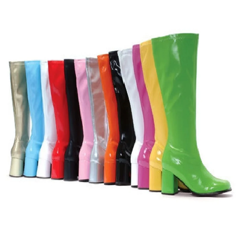 

Boots 2020 winter candy color high heels thick heels fashion personality beautiful women's large medium Boots White