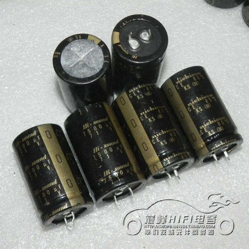 Усилитель NICHICON HI SOUND KS 71V7500UF 30X50MM 7500 мкФ/71V фильтрация мкФ 71V аудио конденсатор 71v