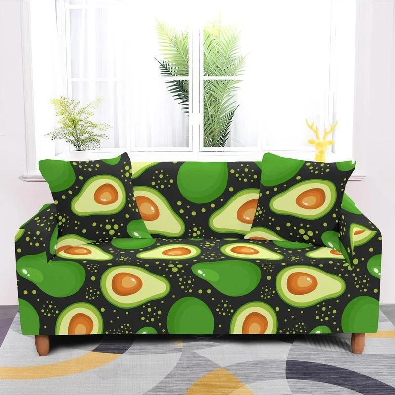 

Fashion Avocado Pattern Sofa Cover for Living Room Furniture Protective Elastic Armchair couches sofa Towel Drop Ship Slipcover