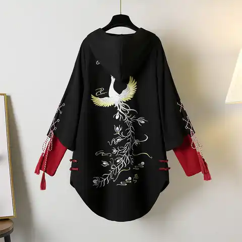 Autumn Winter Women Hoodies Chinese style Fashion Lace-up Embroidery Pullovers Oversize Plus size female tops women clothing
