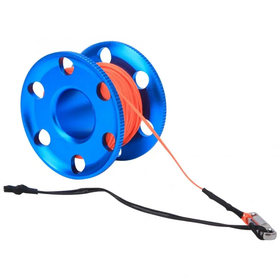 30M 50M Diving Finger Spool Reel Stainless Steel Swim with Fluorescent Orange Line Underwater Snorkeling | Спорт и развлечения