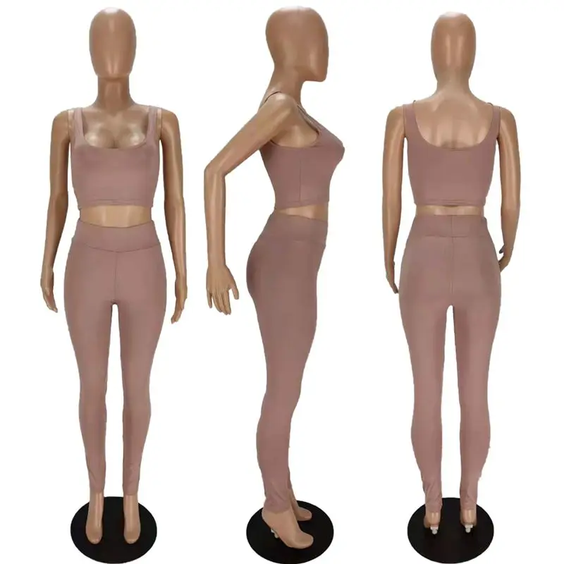 

Sexy Tracksuit Two Piece Outfits for Women Summer 2021 Clothes Crop Top and Sweatpants Loungewear Workout Matching Sets