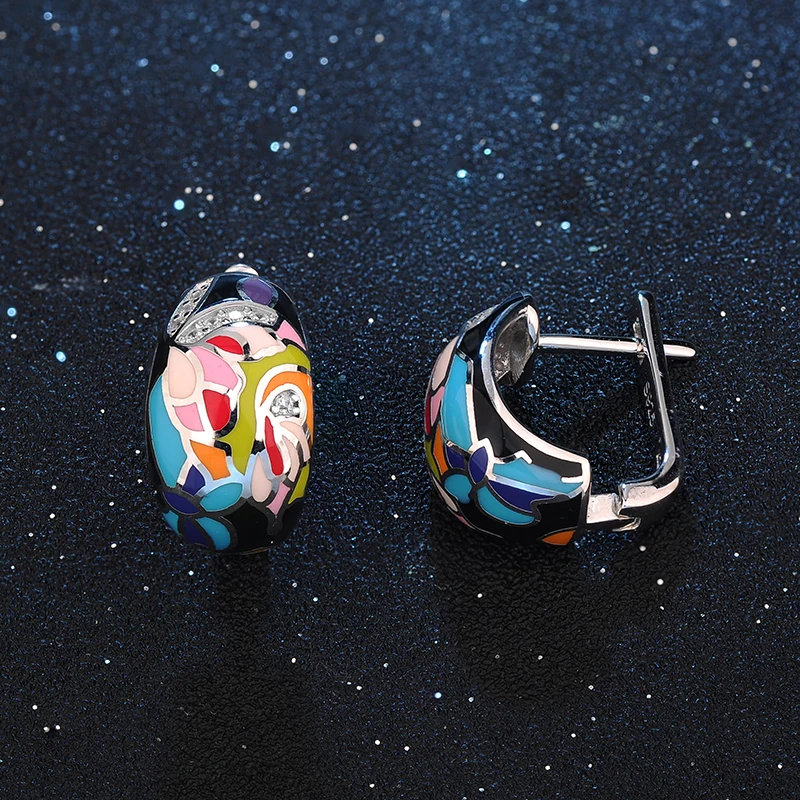 Женские серьги гвоздики из серебра 2018 пробы с прозрачным