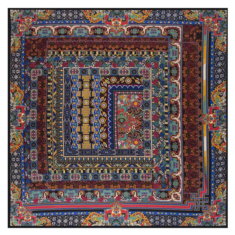 Роскошный бренд шарф 130 см Incanto Amity Twill шелковый шарф женские квадратные шарфы платок для дам модная шаль Echarpe - Цвет: 55