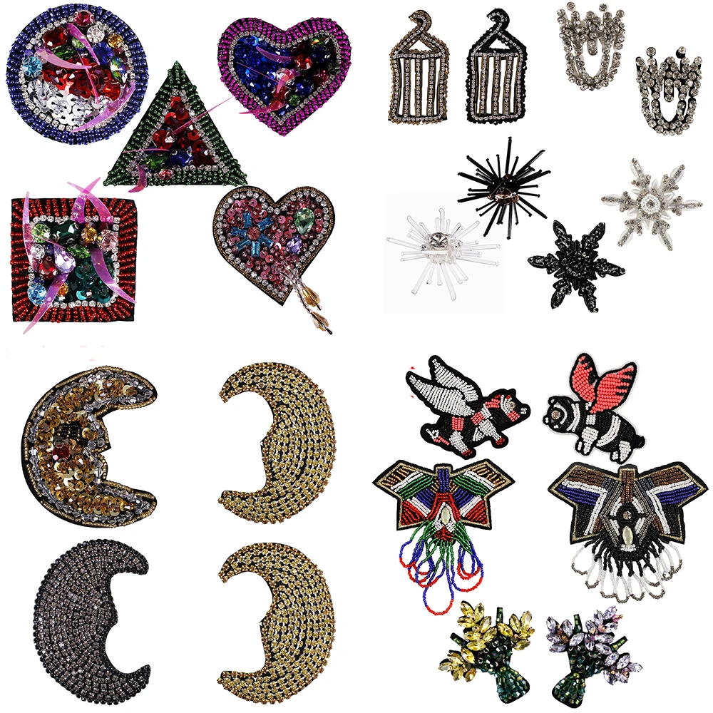 1 комплект бисер Сердце Луна hadicarft Стразы с блестками С аппликацией в виде жетон