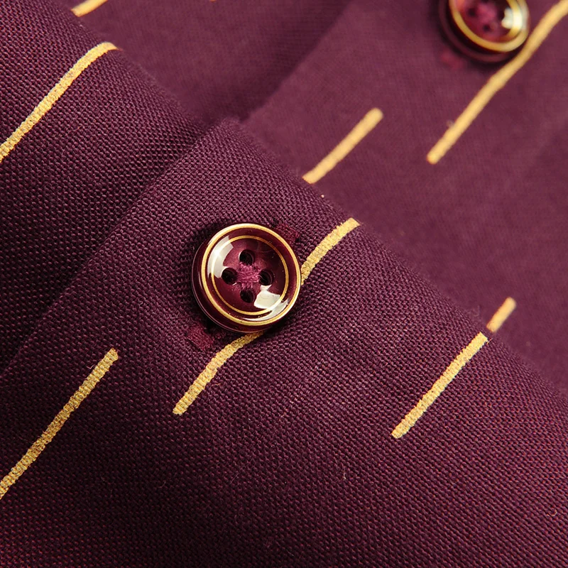 Мужская мода с длинным рукавом полосатые печатные оксфордские рубашки Высокое