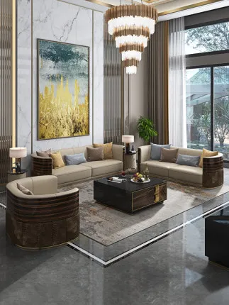 

High Quality New design luxury sofa set living room furniture leather soft with best service