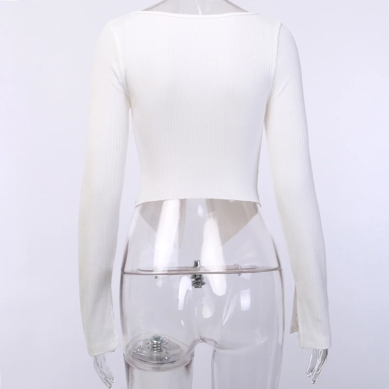 

Sexy V Neck Fashion Solid Zipper Slim Long Sleeve Women Casual Knitted Cardigan Ladies European Night Club Knitwear SJ4699M