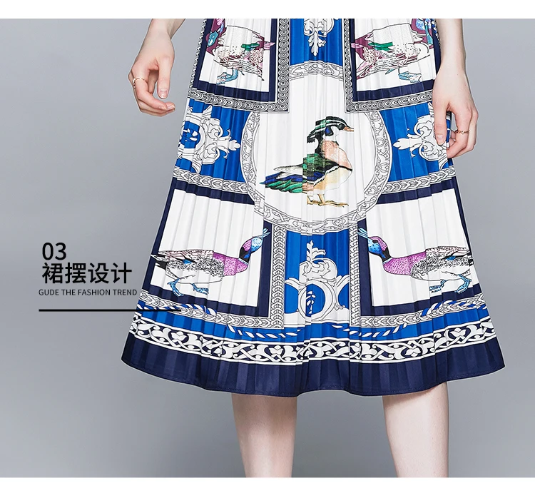 

womens runway Designer Pleated summer dress clothes shirt neck Casual party Business office ladies work wear dresses for woman