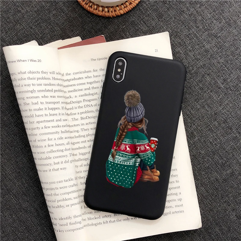 Новогодний модный силиконовый чехол для телефона девочек iPhone Xs 11 Pro Max 6S 7 8 Plus XR 5 SE