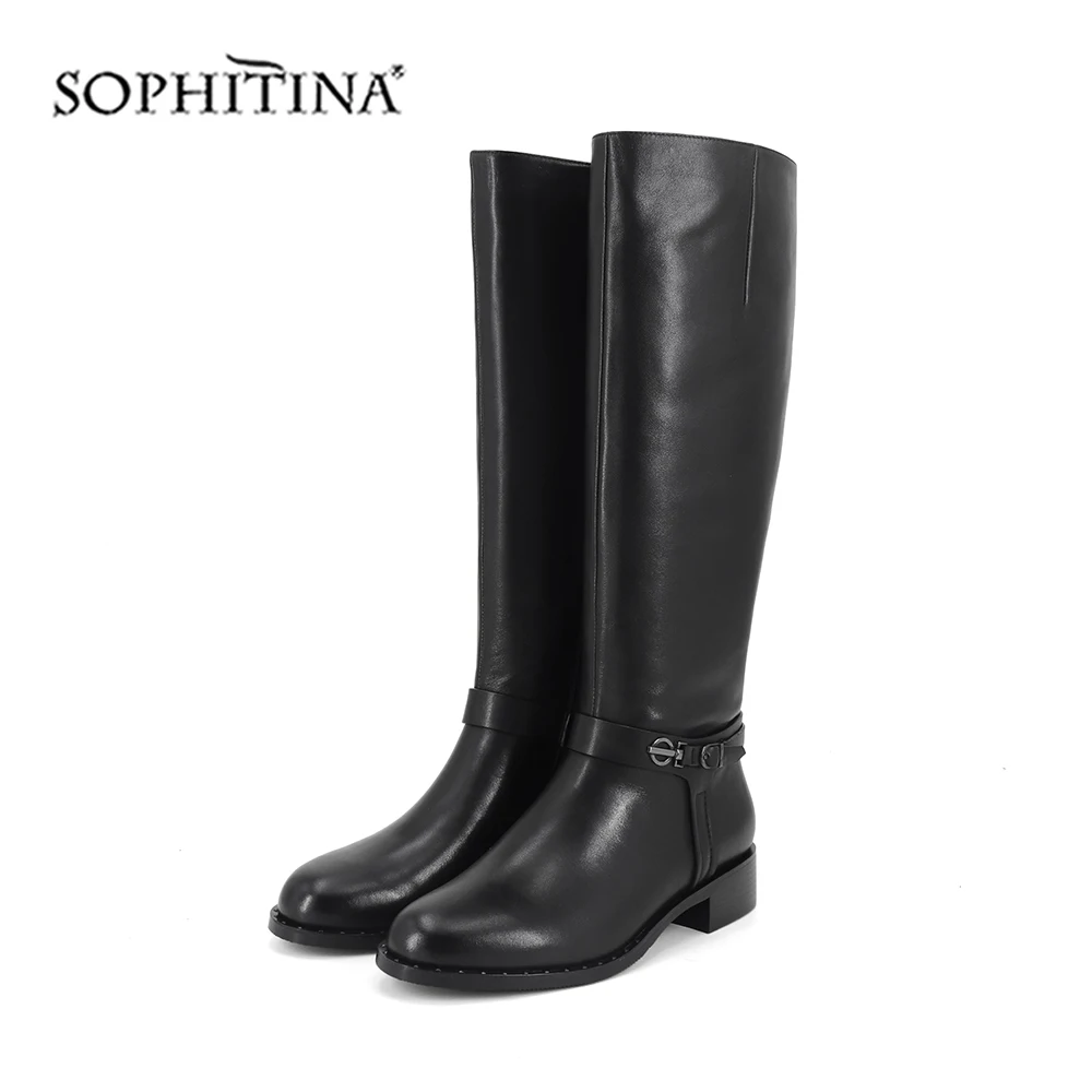 SOPHITINA/Сапоги женские до колена из высококачественной коровьей кожи внутри