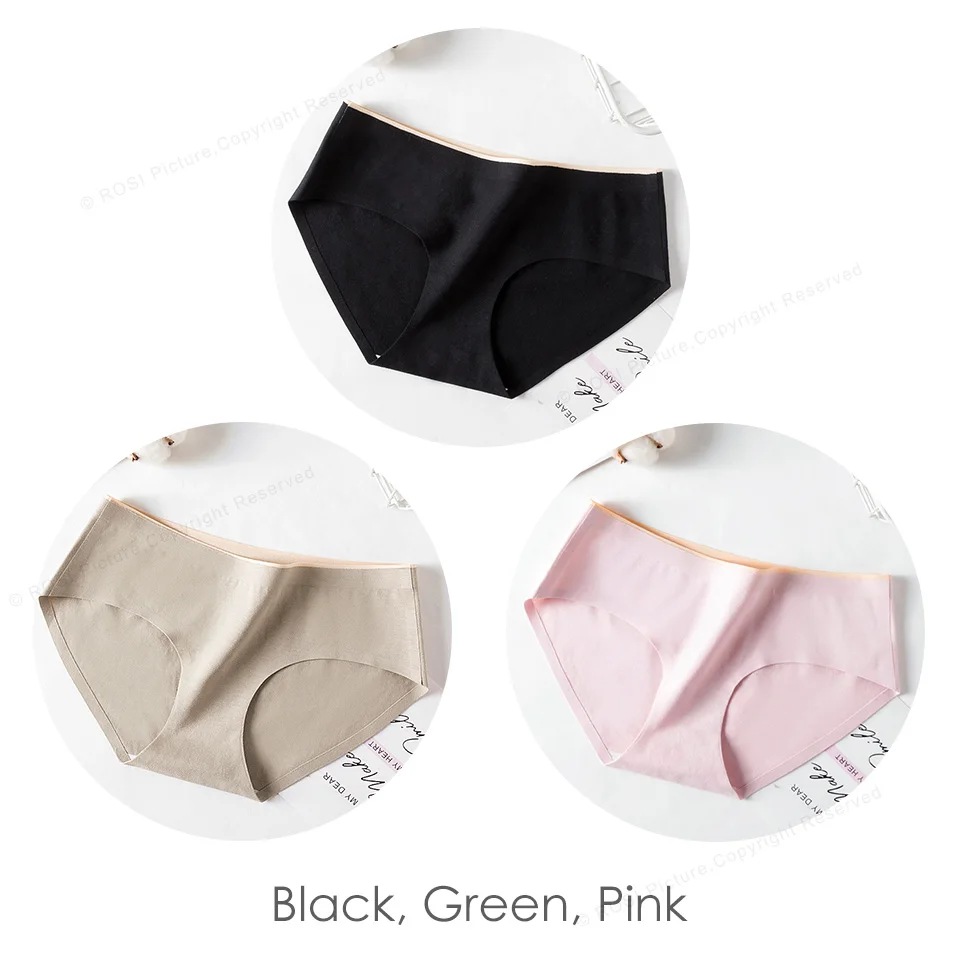 Black Green Pink Новые Бесшовные женские трусы, сексуальные хлопковые трусики, женское нижнее белье, трусы, женское нижнее белье, интимные женские трусики - Цвет: Black Green Pink