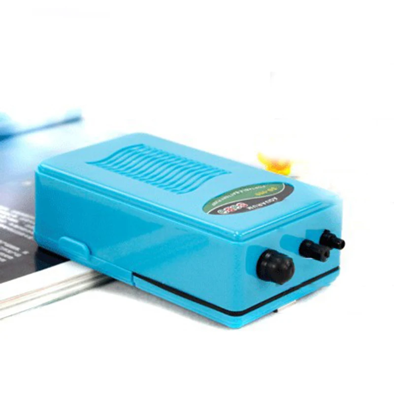 Аквариумный воздушный насос бесшумный кислородный с аккумулятором