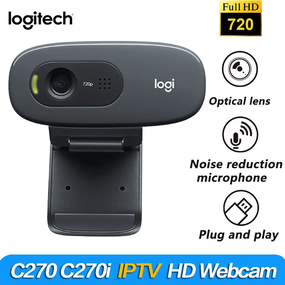 

New Original Logitech Webcam C270/C270i HD 720p 3-MP Widescreen Camera USB2.0 Free Drive Webcam for PC Web Chat Camera .