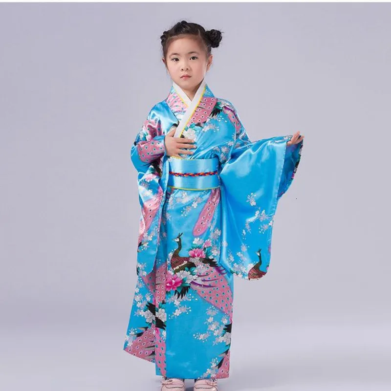 Детский традиционный Национальный японский костюм для девочек кимоно с