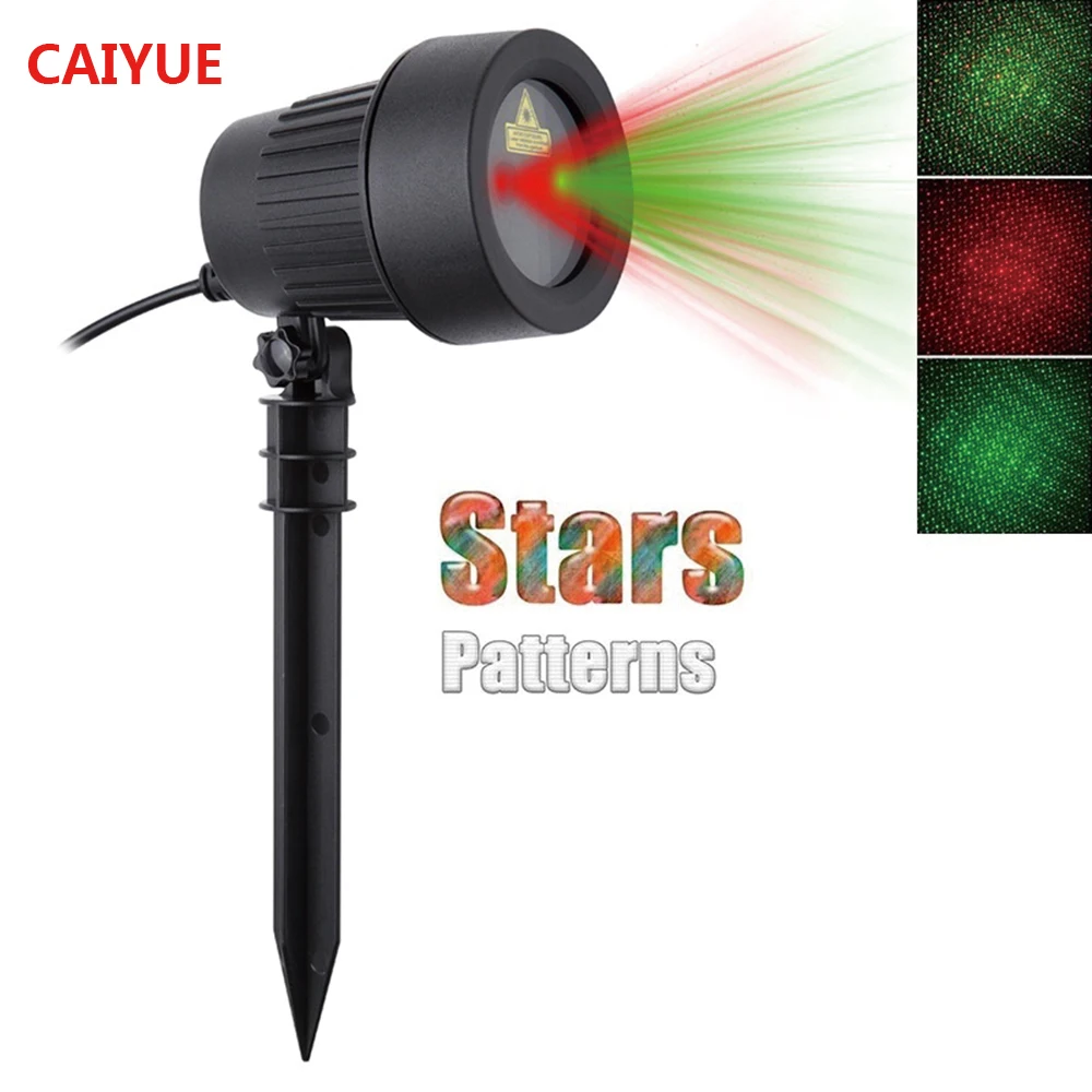 

Рождественский лазерный проектор со звездами, красные, зеленые, водонепроницаемые, IP65, для украшения сада, статическое мерцание