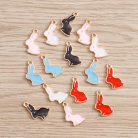 10pcs 1116mm 5 color enamel rabbit charms for jewelry making diy hare charms necklaces pendants earrings accessories crafting